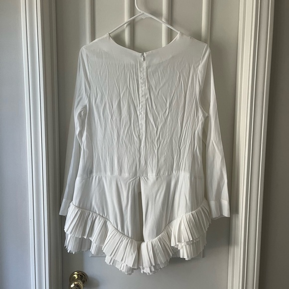Beulah Style White Tailcoat Ruffle Blouse - Picture 4 of 5